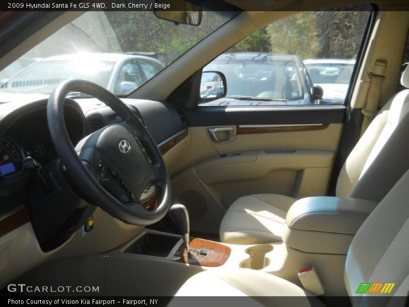 Dark Cherry / Beige 2009 Hyundai Santa Fe GLS 4WD