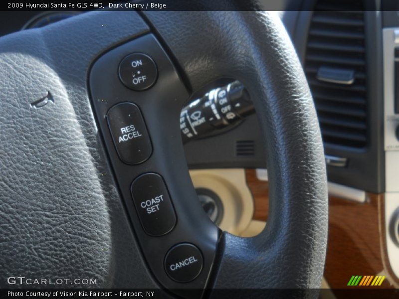 Dark Cherry / Beige 2009 Hyundai Santa Fe GLS 4WD