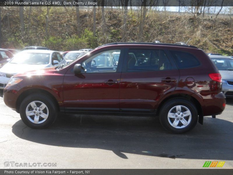 Dark Cherry / Beige 2009 Hyundai Santa Fe GLS 4WD