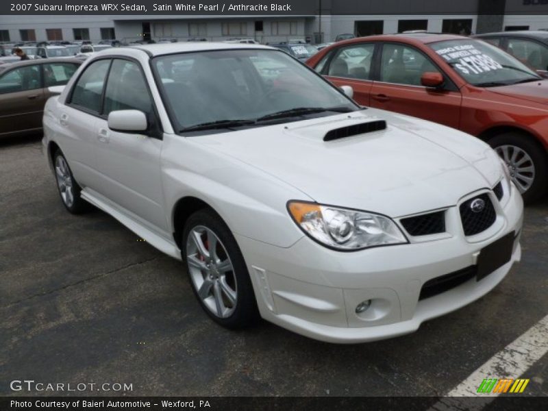 Satin White Pearl / Anthracite Black 2007 Subaru Impreza WRX Sedan