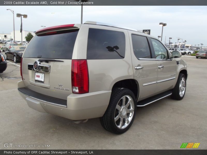 Gold Mist / Cocoa/Cashmere 2009 Cadillac Escalade AWD