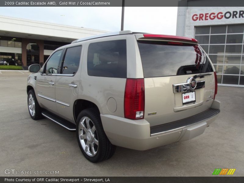 Gold Mist / Cocoa/Cashmere 2009 Cadillac Escalade AWD