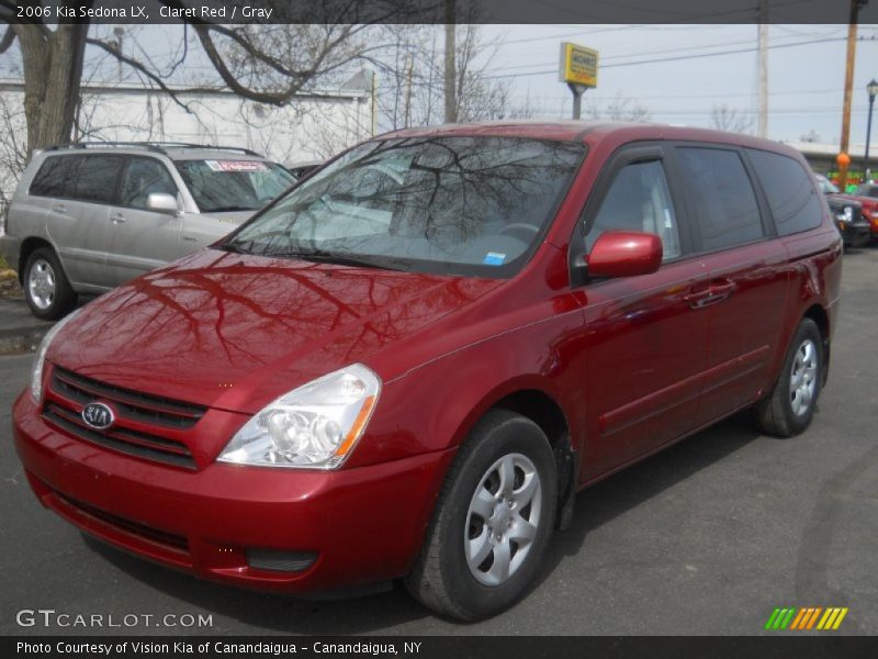 Claret Red / Gray 2006 Kia Sedona LX