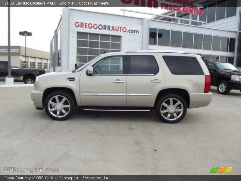 Gold Mist / Cocoa/Cashmere 2009 Cadillac Escalade AWD