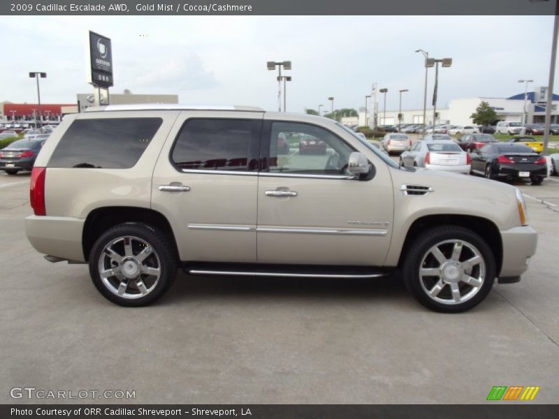 Gold Mist / Cocoa/Cashmere 2009 Cadillac Escalade AWD