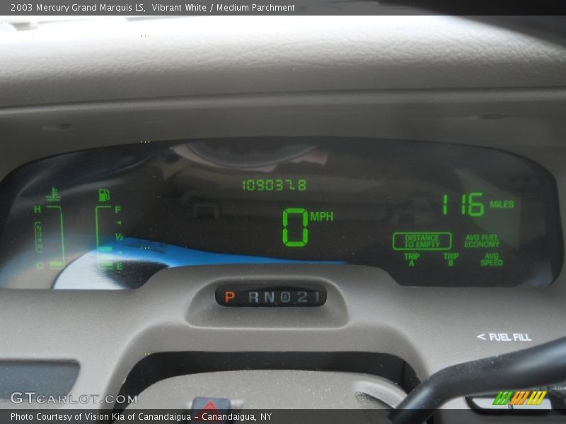 Vibrant White / Medium Parchment 2003 Mercury Grand Marquis LS
