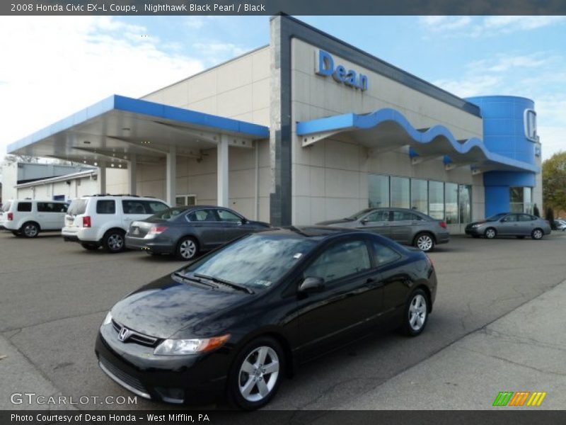 Nighthawk Black Pearl / Black 2008 Honda Civic EX-L Coupe