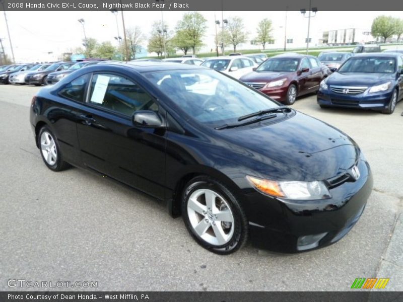 Nighthawk Black Pearl / Black 2008 Honda Civic EX-L Coupe