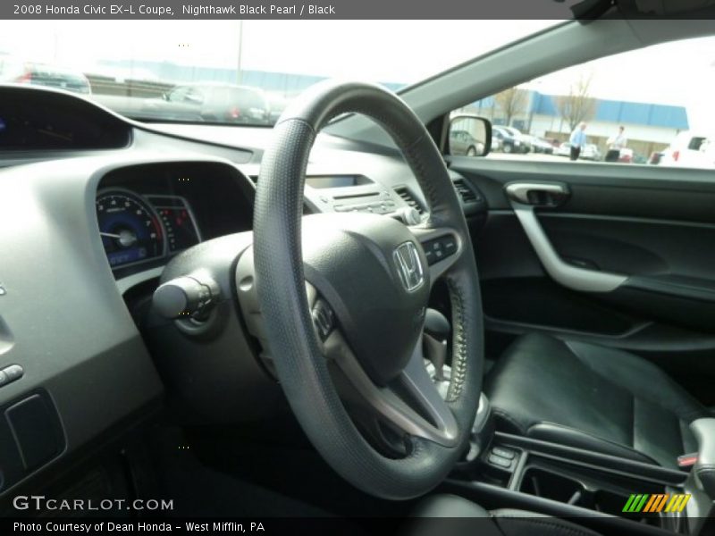 Nighthawk Black Pearl / Black 2008 Honda Civic EX-L Coupe