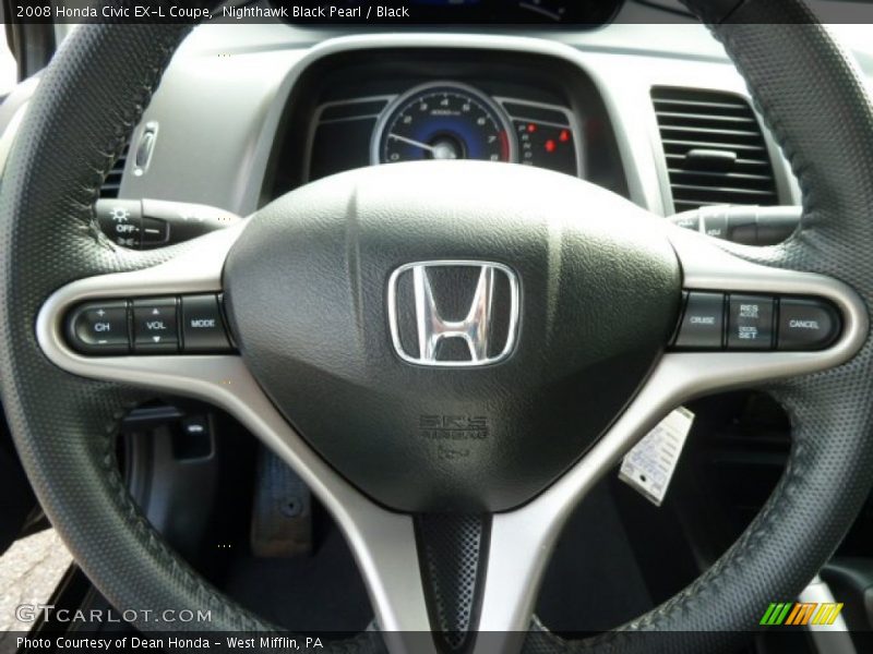 Nighthawk Black Pearl / Black 2008 Honda Civic EX-L Coupe