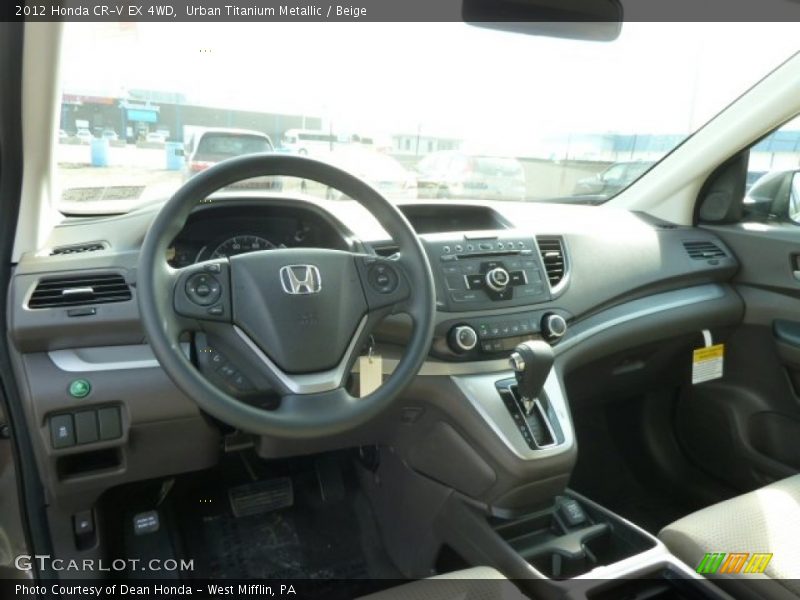 Urban Titanium Metallic / Beige 2012 Honda CR-V EX 4WD