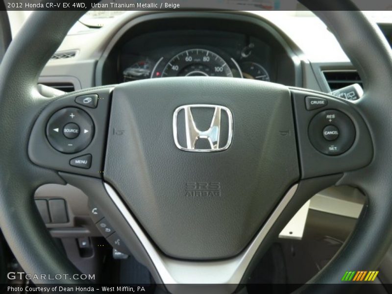 Urban Titanium Metallic / Beige 2012 Honda CR-V EX 4WD