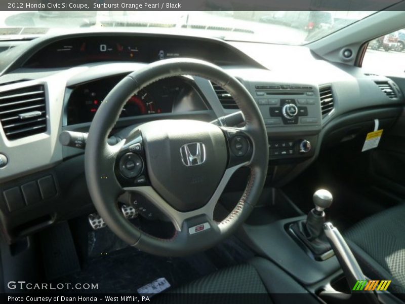 Sunburst Orange Pearl / Black 2012 Honda Civic Si Coupe