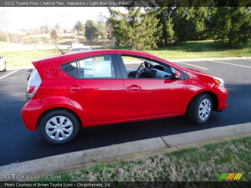 Habanero / Light Blue Gray/Black 2012 Toyota Prius c Hybrid Two