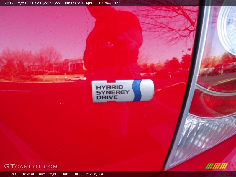 Habanero / Light Blue Gray/Black 2012 Toyota Prius c Hybrid Two