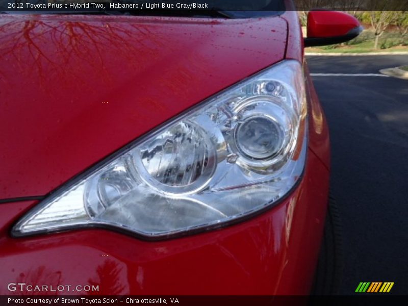 Habanero / Light Blue Gray/Black 2012 Toyota Prius c Hybrid Two