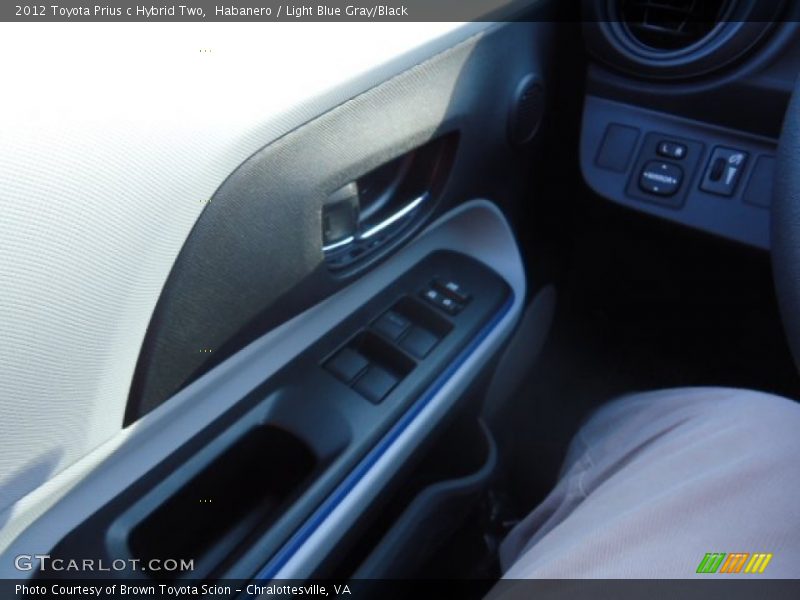 Habanero / Light Blue Gray/Black 2012 Toyota Prius c Hybrid Two