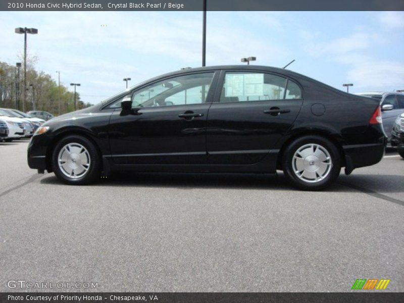 Crystal Black Pearl / Beige 2010 Honda Civic Hybrid Sedan