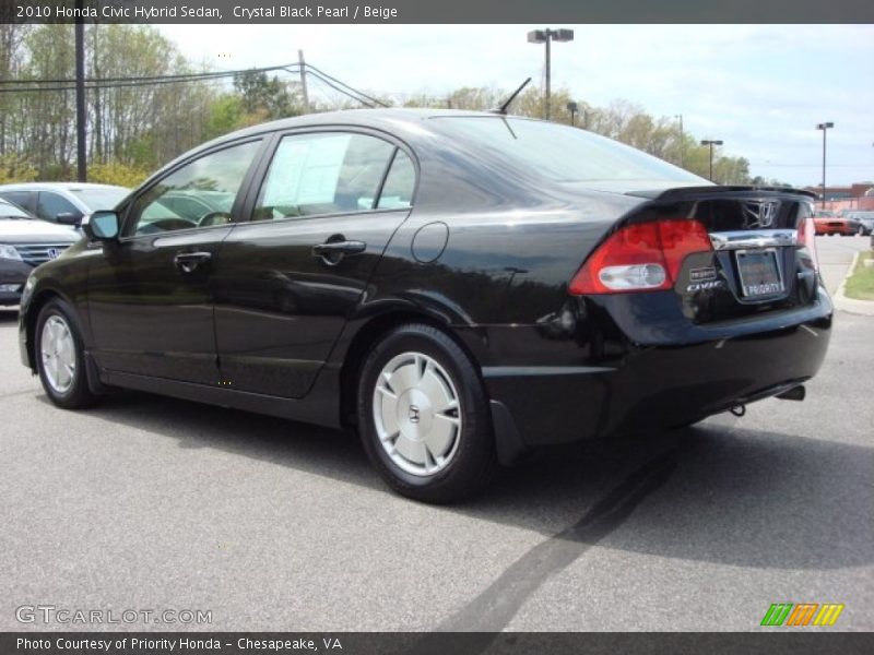 Crystal Black Pearl / Beige 2010 Honda Civic Hybrid Sedan