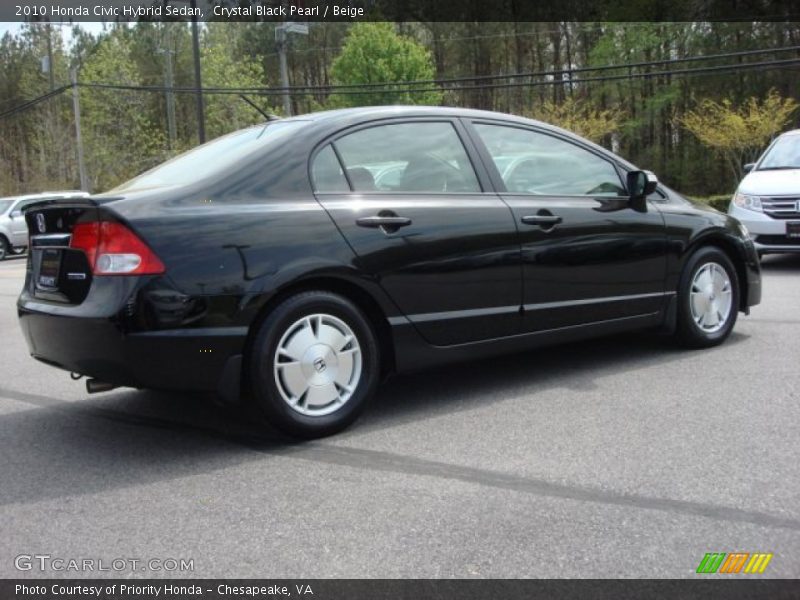 Crystal Black Pearl / Beige 2010 Honda Civic Hybrid Sedan