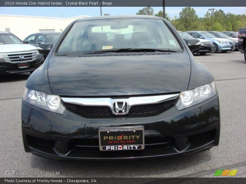 Crystal Black Pearl / Beige 2010 Honda Civic Hybrid Sedan