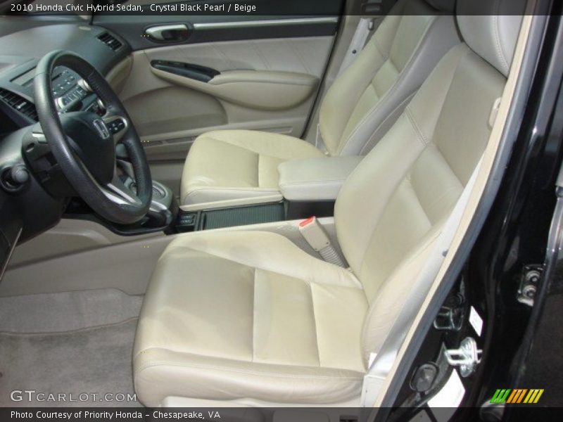 Crystal Black Pearl / Beige 2010 Honda Civic Hybrid Sedan