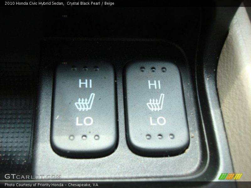 Crystal Black Pearl / Beige 2010 Honda Civic Hybrid Sedan