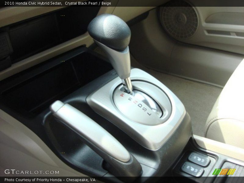 Crystal Black Pearl / Beige 2010 Honda Civic Hybrid Sedan