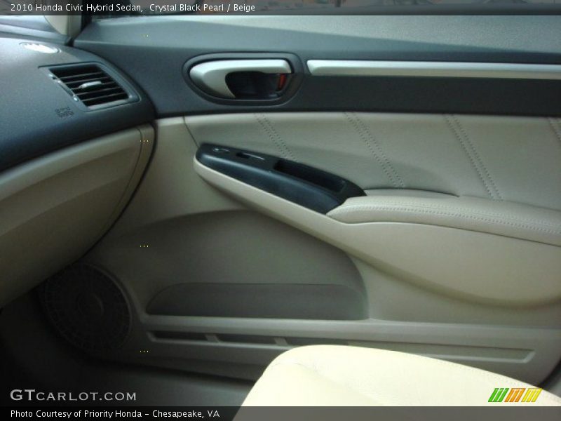 Crystal Black Pearl / Beige 2010 Honda Civic Hybrid Sedan