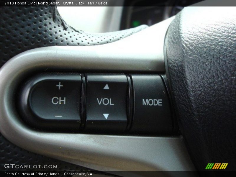 Crystal Black Pearl / Beige 2010 Honda Civic Hybrid Sedan