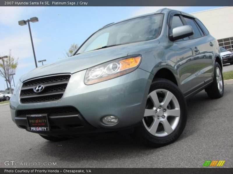 Platinum Sage / Gray 2007 Hyundai Santa Fe SE