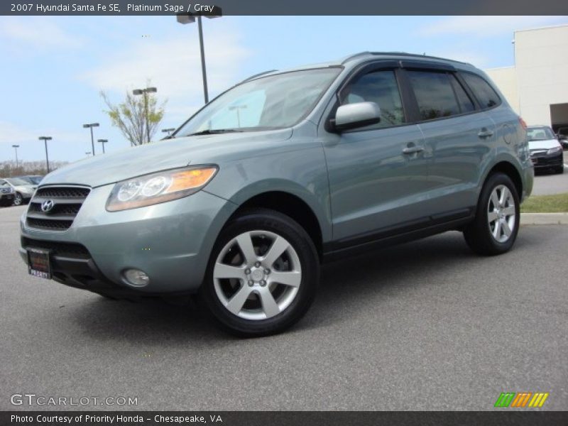 Platinum Sage / Gray 2007 Hyundai Santa Fe SE