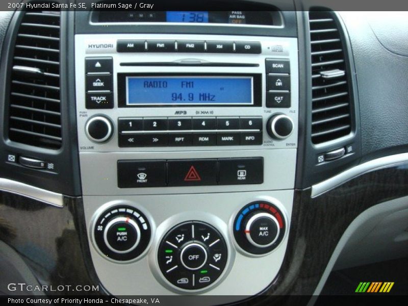 Platinum Sage / Gray 2007 Hyundai Santa Fe SE