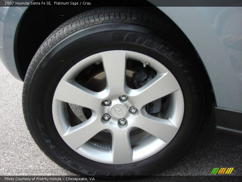 Platinum Sage / Gray 2007 Hyundai Santa Fe SE