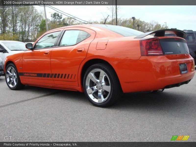 HEMI Orange Pearl / Dark Slate Gray 2008 Dodge Charger R/T Daytona