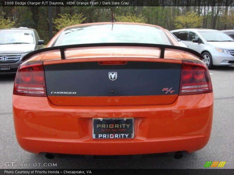 HEMI Orange Pearl / Dark Slate Gray 2008 Dodge Charger R/T Daytona
