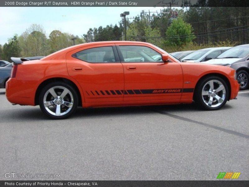 HEMI Orange Pearl / Dark Slate Gray 2008 Dodge Charger R/T Daytona