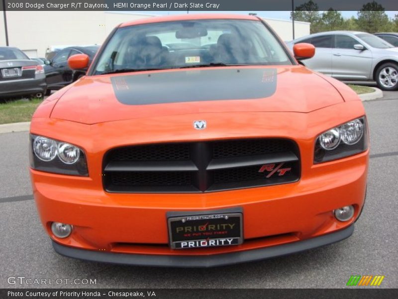 HEMI Orange Pearl / Dark Slate Gray 2008 Dodge Charger R/T Daytona