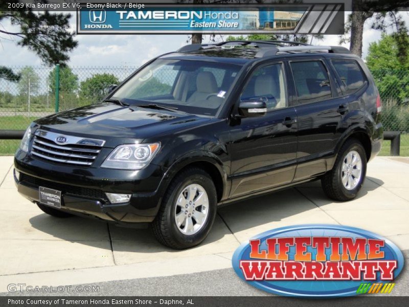 Ebony Black / Beige 2009 Kia Borrego EX V6