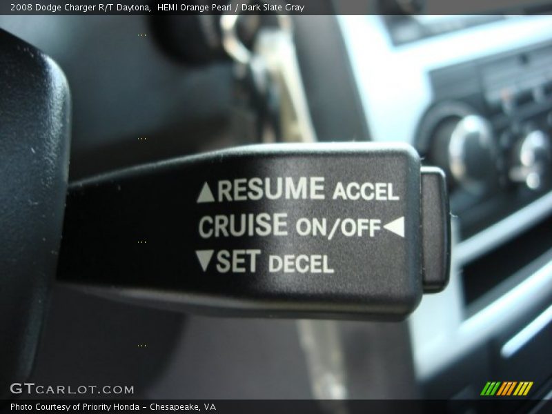 HEMI Orange Pearl / Dark Slate Gray 2008 Dodge Charger R/T Daytona