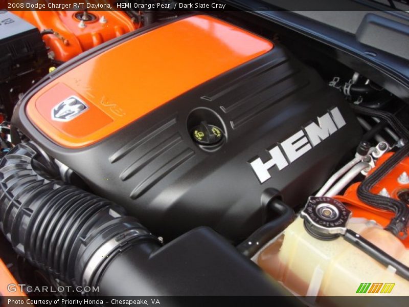 HEMI Orange Pearl / Dark Slate Gray 2008 Dodge Charger R/T Daytona