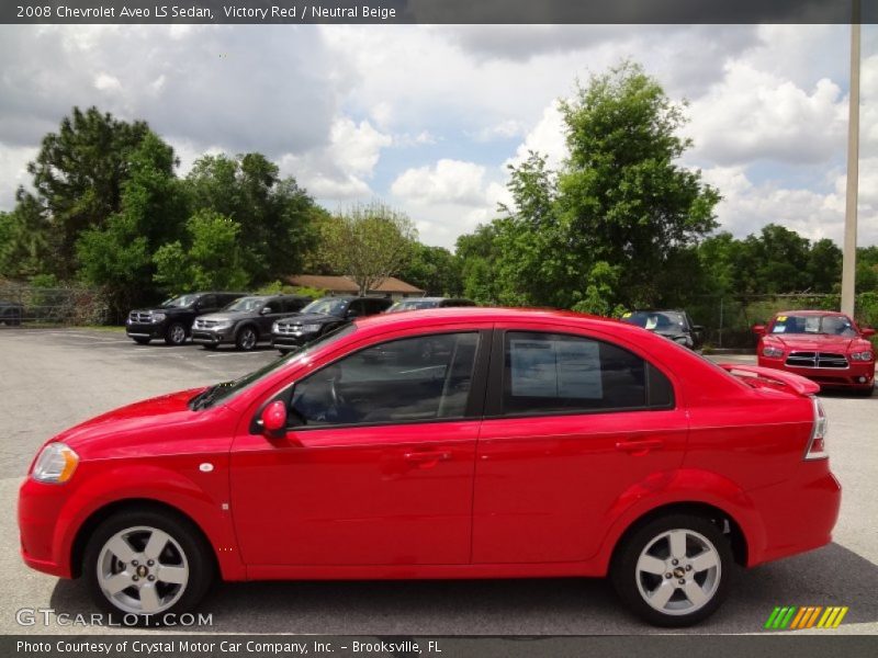 Victory Red / Neutral Beige 2008 Chevrolet Aveo LS Sedan