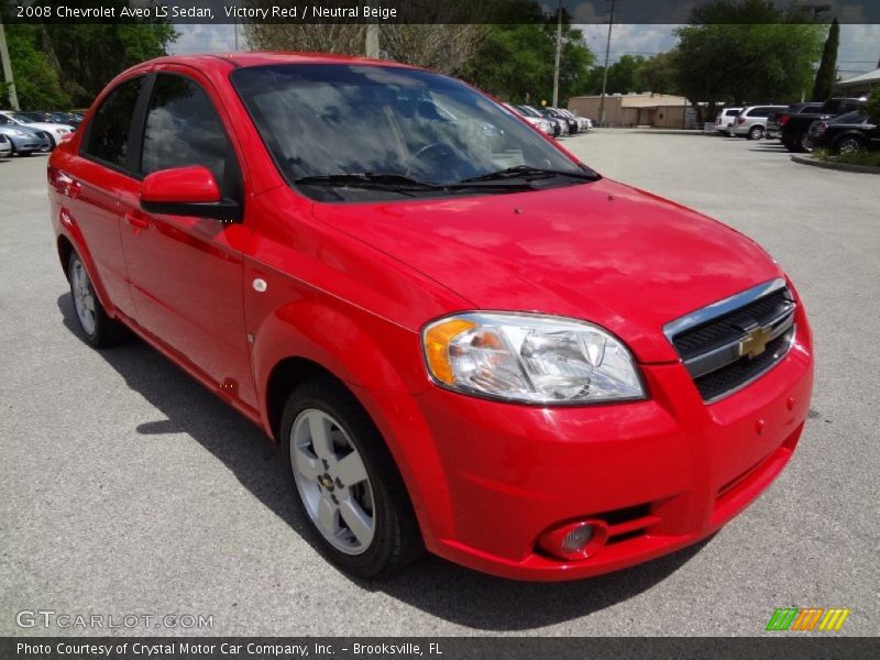 Victory Red / Neutral Beige 2008 Chevrolet Aveo LS Sedan