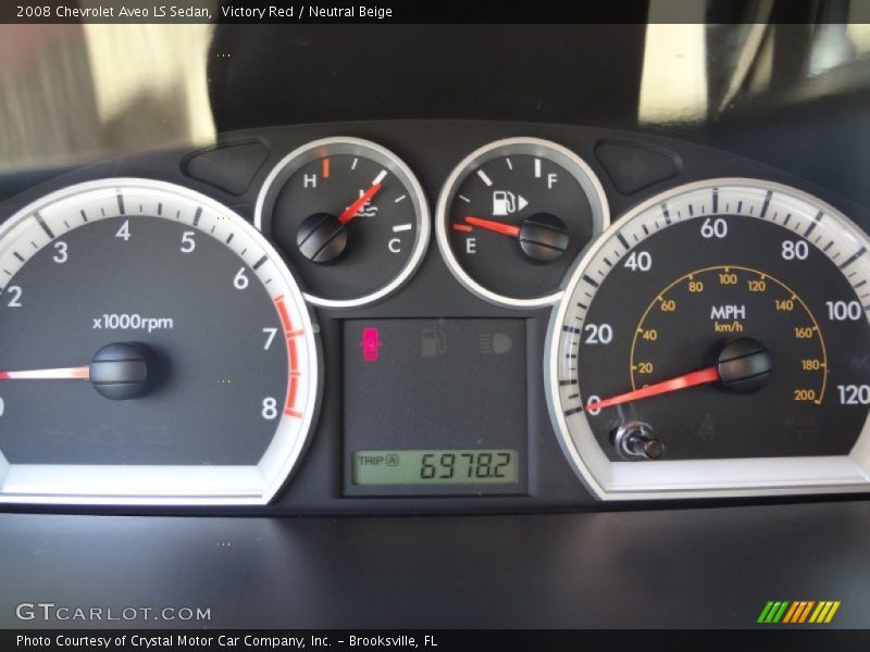 Victory Red / Neutral Beige 2008 Chevrolet Aveo LS Sedan