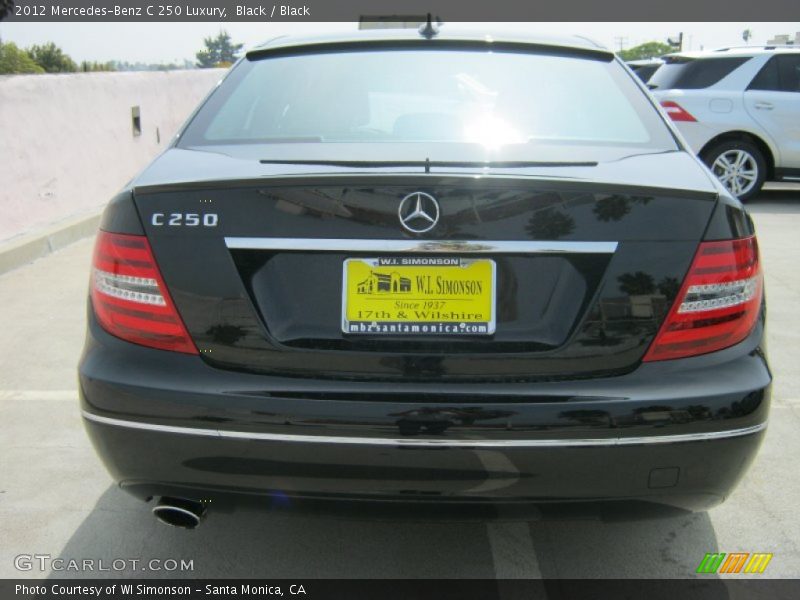 Black / Black 2012 Mercedes-Benz C 250 Luxury