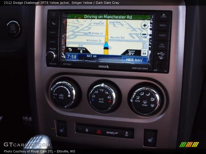 Navigation of 2012 Challenger SRT8 Yellow Jacket