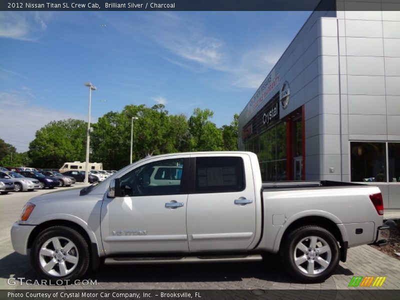 Brilliant Silver / Charcoal 2012 Nissan Titan SL Crew Cab