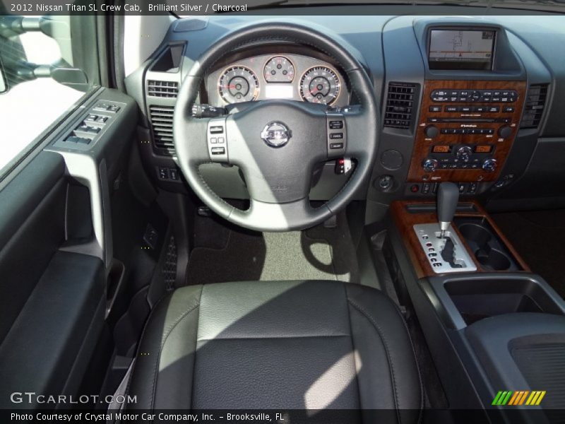 Brilliant Silver / Charcoal 2012 Nissan Titan SL Crew Cab