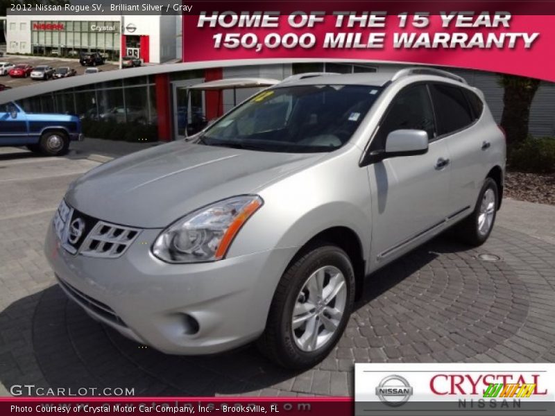 Brilliant Silver / Gray 2012 Nissan Rogue SV
