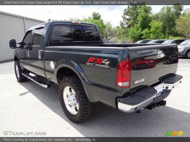 Dark Green Satin Metallic / Tan 2006 Ford F250 Super Duty Lariat FX4 Off Road Crew Cab 4x4